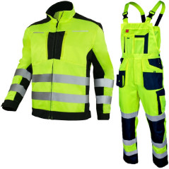 Costum lucru reflectorizant cu pieptar FLASH – Echipamente de lucru si protectie