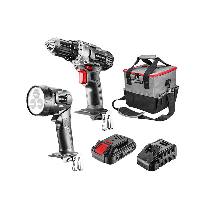 Masina de gaurit/insurubat cu acumulator 18V/2Ah si incarcator Graphite, 58G016